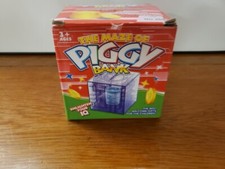 Money Box with 3D Ball Maze Skill Game Piggy Bank for Money Gifts Geocaching NIB