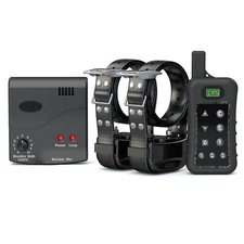 2 Dog bark shock collar electric fence system remote waterproof wireless fencing