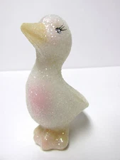 5317H3 Fenton ''Opal-GLITTER" Glass Duck, "Pond Buddies" Collection, 2008 MINT!