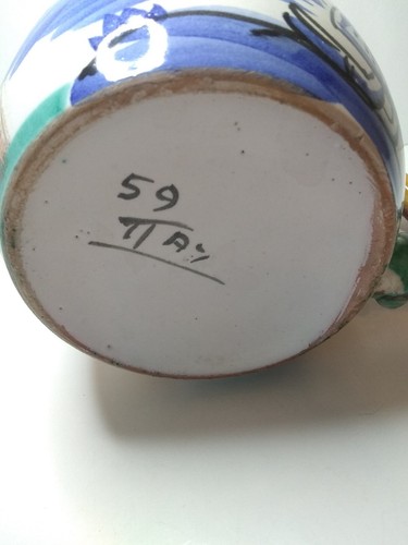 VTG Italy Pottery Cup Mug Hand Painted CHURCH & MONK, Limited Edition - Picture 3 of 10