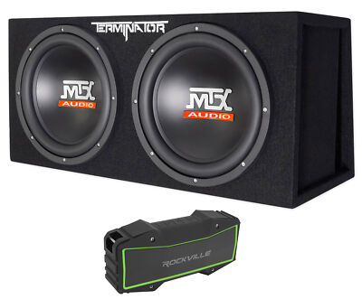 MTX Terminator TNE212DV 1000w Dual 12” Subwoofers+Vented Box+