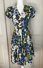Carol Anderson California Dress Small/Medium Vintage Blue White Floral Size 5/6