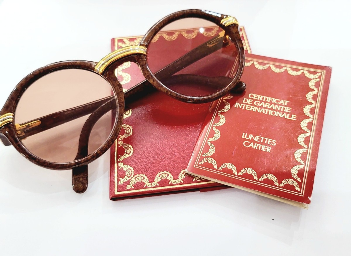 Occhiale Cartier cabriolet Round Brown 52 Mm gold Art Deco del 1991 eBay