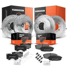 Front & Rear Drilled Rotors & Ceramic Brake Pads for Toyota Sequoia Tundra Lexus