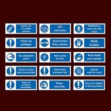 Premises Tidy / Rubbish / Wash Hands / Guard / Harness - Plastic Sign, Sticker