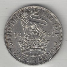 GREAT BRITAIN,  1941,  SHILLING,  SILVER,  KM#853,  CHOICE ALMOST UNCIRCULATED