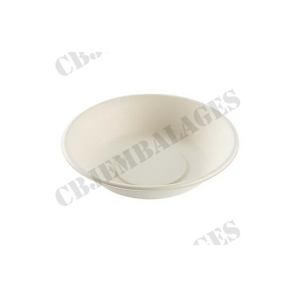 Assiette creuse super rigide micro ondable en bagasse diametre 18 cm