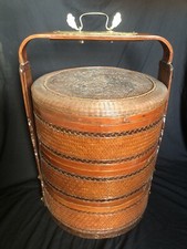 Traditional Vintage Chinese Wedding Dowry Basket / Lacquer Box/Rice Carrier