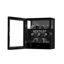 Automatic Fingerprint 3 Watch Winder With 4 Watch Holder Organizer Display Case