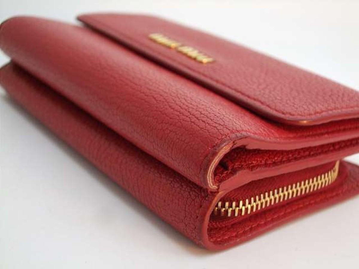 折りたたみ財布 [MiuMiu] Women's Logo Loop Bifold Wallet 5MH051 2CSK F03WC miumiu Bi-fold Wallet L-shaped zipper coin purse | eBay