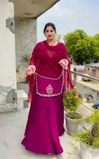 Latest New Natural Crep Silk Top And Lehenga With Dupatta For Women  Girls Wear