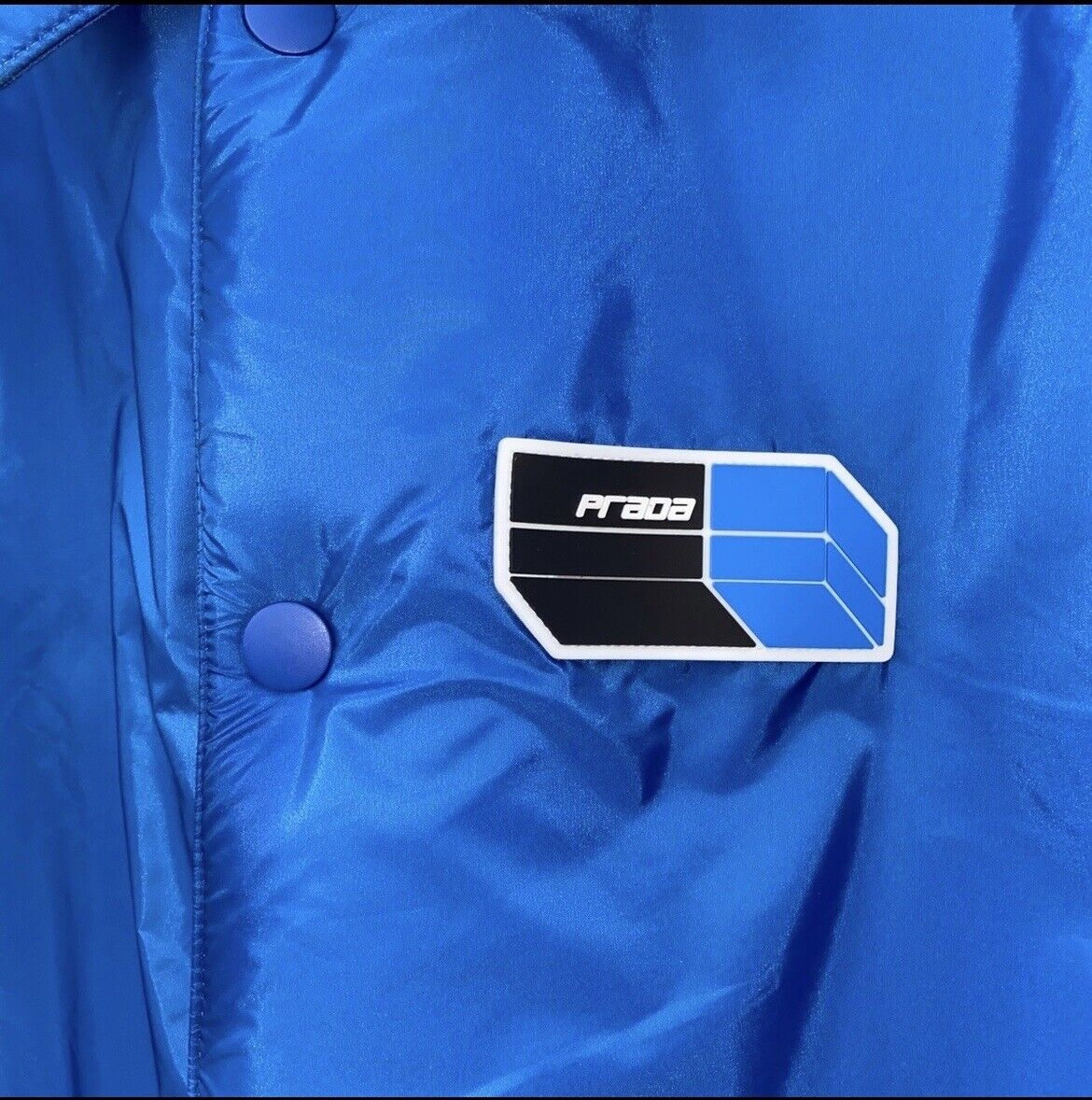 Original Prada Runway Zip Down Puffer Light weight Jacket XL Blue