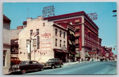 Frederick MD West Patrick Str Hotel Liquor Used Car Sales Maryland Postcard H34