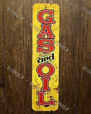 Metal Sign GAS and OIL station full service petroliana petroleum fuel petrol & on The Hot Collector