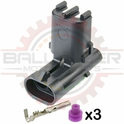 For GM Delphi / Packard - 2 Way Weatherpack Receptacle Connector Kit, Black