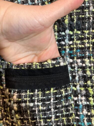 SANDRO Tweed Skirt Suit Womens Large Turquoise 2 Piece Set Career A Line - Picture 8 of 19