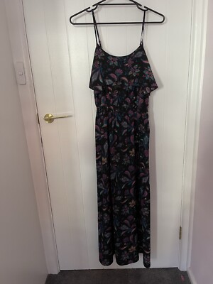 Women's Tokito Black Floral Maxi Dress Size 10 | eBay