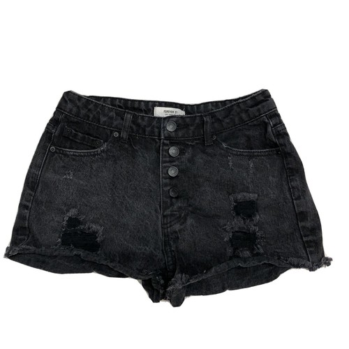 Forever 21 Black Distressed High Waist 