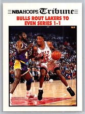 1991-92 Hoops #539 Bulls Rout Lakers To Even Series 1-1