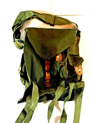 Vintage Military Shoulder Bag Leather Straps, Hiking, Hunting