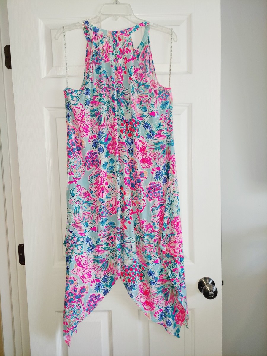 LILLY PULITZER SIZE MEDIUM MONICA BEACH DRESS *GYPSEA* WATERFALL HEM |  eBay