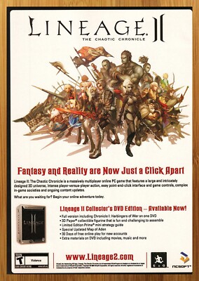 2004 Lineage II 2: The Chaotic Chronicle PC Print Ad/Poster