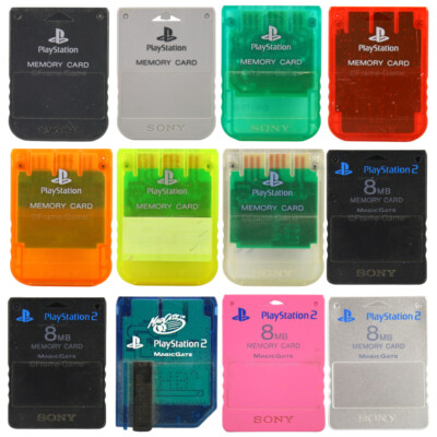 Sony Playstation 1 2 PS1 PS2 Original Speicherkarten Memory Cards Farben Auswahl