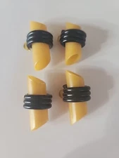 VINTAGE Four 1930's Celluloid SPAGHETTI 2-tone Toggle Coat Jacket Buttons