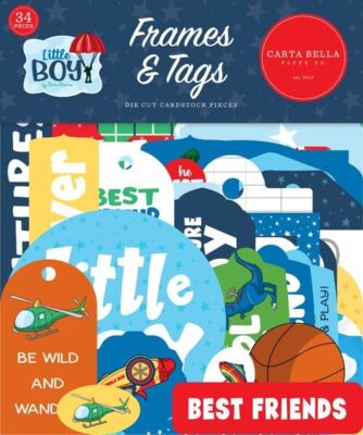 CARTA BELLA ''LITTLE BOY''  FRAMES & TAGS BOYS TOYS SCRAPJACK'S PLACE