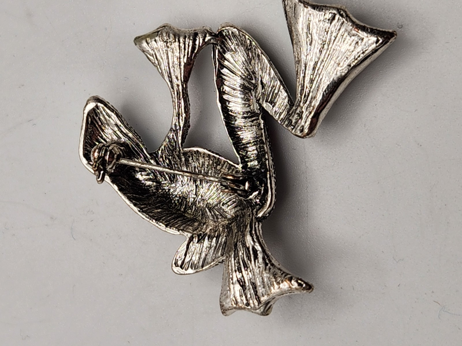 Multicolor Rhinestone Frog Silvertone Brooch Pin … - image 10