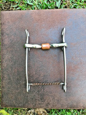 Vintage Jointed Roller Western Shanked Bit - stainless, copper roller, 5" mouth