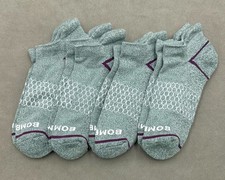 4 Pairs Women's Honeycomb Marl Ankle Socks Cushion Green Size Large BOMBAS