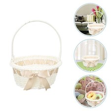 Small Woven Basket with Handle Flower Basket for Wedding Gift Storage