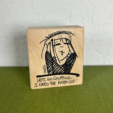American Art Emerson Quillin Mounted Rubber Stamp Humor Preowned Need Exercise