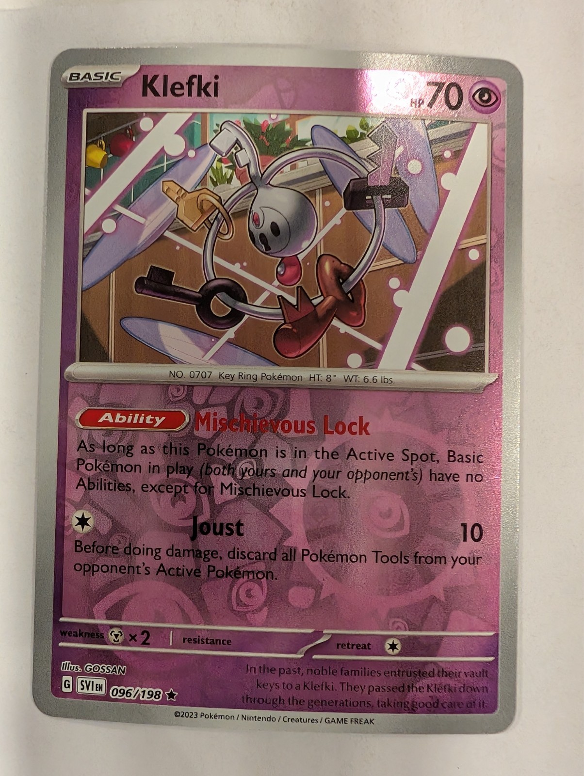 Klefki 096/198 Scarlet & Violet Base Set Pokemon Reverse Holo Foil Nice!