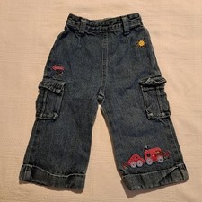 Oshkosh B'Gosh Vintage girls 12 months embellished embroidered jeans GUC