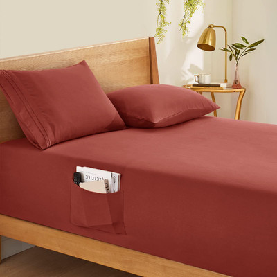 Horbaunal Extra Deep Pocket Queen Fitted Sheet Only - Fits Up To 24 Inch
