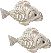 Fish Skeleton Halloween Decor Sculpture Scary Centrepiece Animal Skeleton Fish