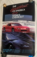 Vintage 1987 Chevrolet Camaro Z28 Iroc Xi Heartbeat America Budweiser Poster