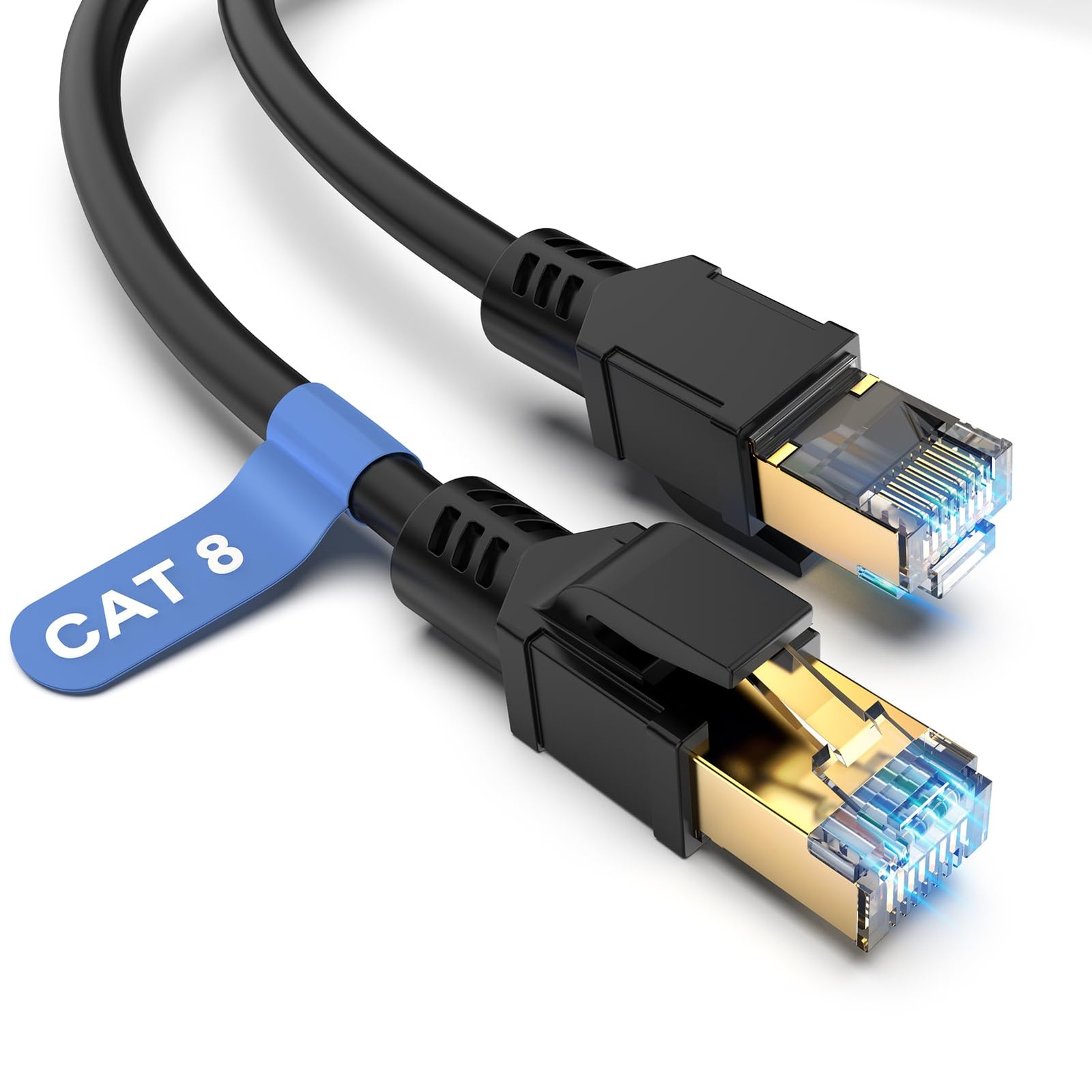 Cat 8 Ethernet Cable 25 FT High Speed 40Gbps 2000MHz 26AWG Heavy Duty Shielded Network Cable