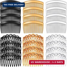 24 Pcs Women Hair Comb Accessories French Hair Side Combs Plastic Twist Decorati
