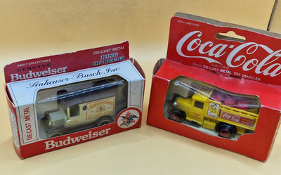 Coca Cola & Budweiser Druckguss LKW Lot Vintage Metall Spielzeug Fahrzeuge...