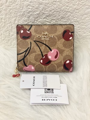 ❤️Coach Snap Wallet - CZ347 Signature Coated Canvas w/Pink
