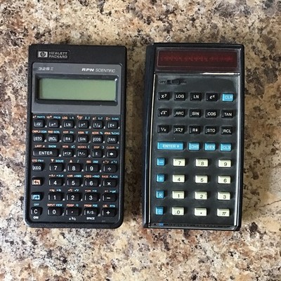 Lot Of 2 Hewlett-Packard HP 35 & 32SII Calculators For Parts Or Repair