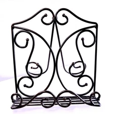 Metal Coated Iron Book Stand Holder For Cookbook Plate Bible Catalogs 10”x11”
