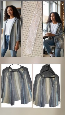 Free People size XS Wool Draped Sweater Hoodie Neutral Tall Western Boho