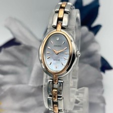 SEIKO Solar Watch, Shell Dial, 1P Diamond, Oval