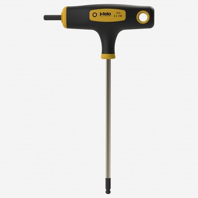 Felo Dual Metric Hex T-Handle with Ball End, 5.0 mm x 150 mm