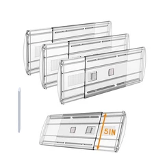 3 Pack Adjustable Heavy-Duty Drawer Dividers for Clothes,5" High Expandable F...