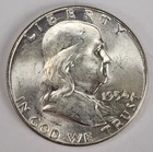 1954 P Franklin Half Dollar - Silver - Uncirculated  Philadelphia